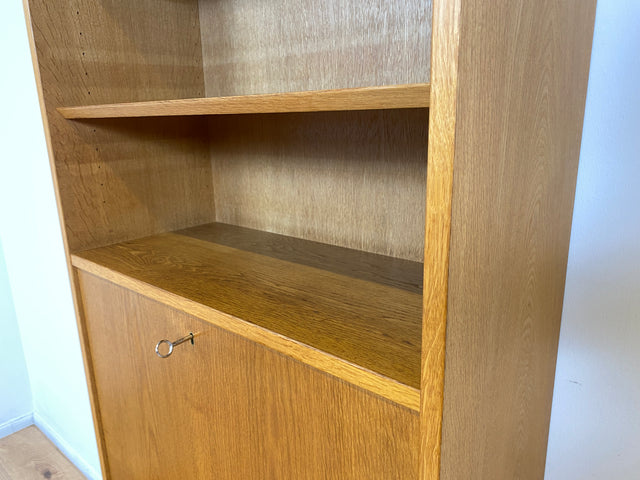 WMK # Hochwertiger skandinavischer Designer Sekretär von Poul Hundevad , Massivholz in Eiche mit Regal # Highboard Bücherregal Bücherschrank Sideboard Desk Danish Design Mid-Century Vintage Eichenholz