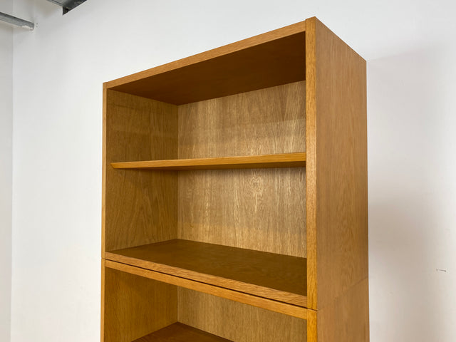 WMK # Hochwertiger skandinavischer Designer Sekretär von Poul Hundevad , Massivholz in Eiche mit Regal # Highboard Bücherregal Bücherschrank Sideboard Desk Danish Design Mid-Century Vintage Eichenholz