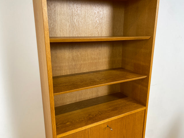 WMK # Hochwertiger skandinavischer Designer Sekretär von Poul Hundevad , Massivholz in Eiche mit Regal # Highboard Bücherregal Bücherschrank Sideboard Desk Danish Design Mid-Century Vintage Eichenholz