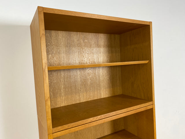 WMK # Hochwertiger skandinavischer Designer Sekretär von Poul Hundevad , Massivholz in Eiche mit Regal # Highboard Bücherregal Bücherschrank Sideboard Desk Danish Design Mid-Century Vintage Eichenholz