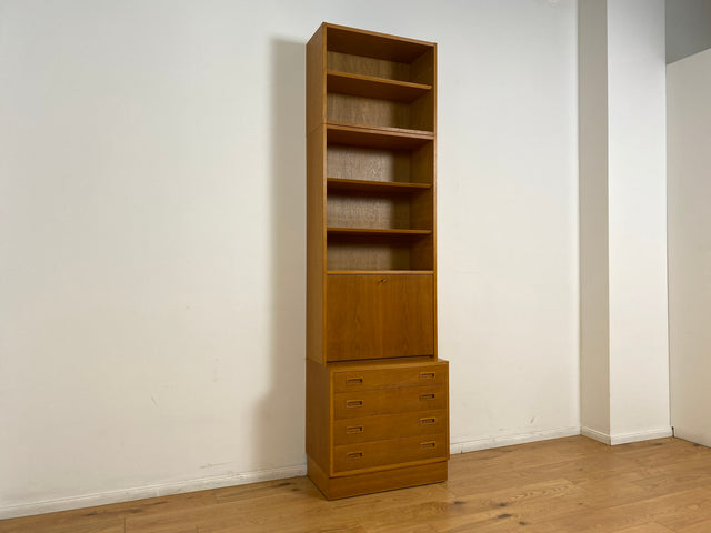 WMK # Hochwertiger skandinavischer Designer Sekretär von Poul Hundevad , Massivholz in Eiche mit Regal # Highboard Bücherregal Bücherschrank Sideboard Desk Danish Design Mid-Century Vintage Eichenholz