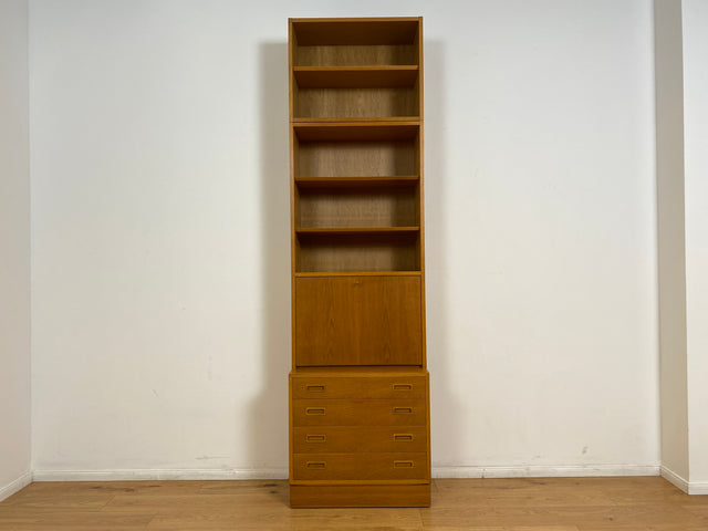 WMK # Hochwertiger skandinavischer Designer Sekretär von Poul Hundevad , Massivholz in Eiche mit Regal # Highboard Bücherregal Bücherschrank Sideboard Desk Danish Design Mid-Century Vintage Eichenholz