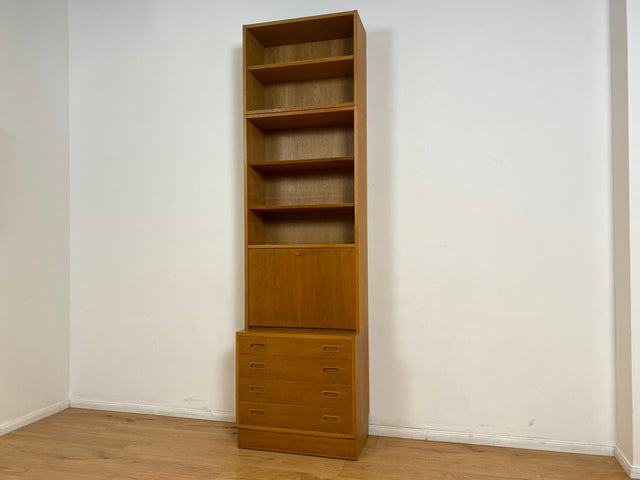 WMK # Hochwertiger skandinavischer Designer Sekretär von Poul Hundevad , Massivholz in Eiche mit Regal # Highboard Bücherregal Bücherschrank Sideboard Desk Danish Design Mid-Century Vintage Eichenholz