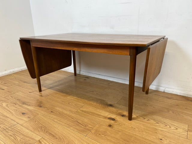 WMK I Eleganter skandinavischer Drop Leaf Esszimmertisch in Nussbaum mit hochklappbaren Erweiterungen I Esstisch Holztisch Tisch Küchentisch Dining Table Vintage 50er 60er Berlin Heidelberg München