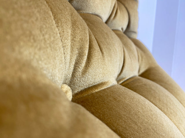 WMK 1/2 Formschöner, äußerst bequemer & sehr gut erhaltener skandinavischer Freisschwinger mit gestepptem Samtbezug # Sessel Lesesessel Relaxsessel Easy Chair Fernsehsessel Samt Vintage 70er Retro