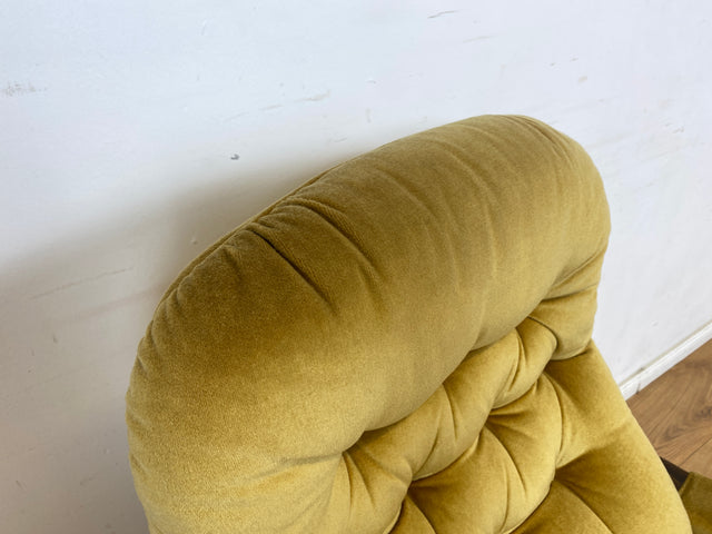 WMK Formschöner, äußerst bequemer & sehr gut erhaltener skandinavischer Freisschwinger mit gestepptem Samtbezug # Sessel Lesesessel Relaxsessel Easy Chair Fernsehsessel Samt Vintage 70er Retro