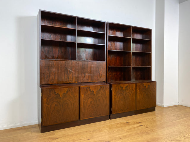 WMK I Stilvoller skandinavischer Mid-Century Designer Schreibschrank by Omann Junior in Palisander I Sekretär Bücherregal Regal Highboard Sideboard Schrank Schreibtisch Rosewood Danish Design Vintage
