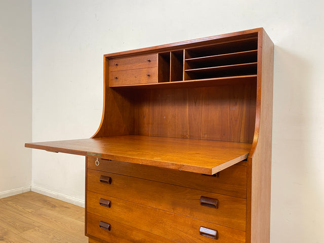WMK I Seltener skandinavischer Mid-Century Designer Sekretär von Børge Mogensen , Vollholz in Teak I Schreibschrank Schreibtisch Desk Kommode Danish Design Vintage Teakholz Berlin Dresden München