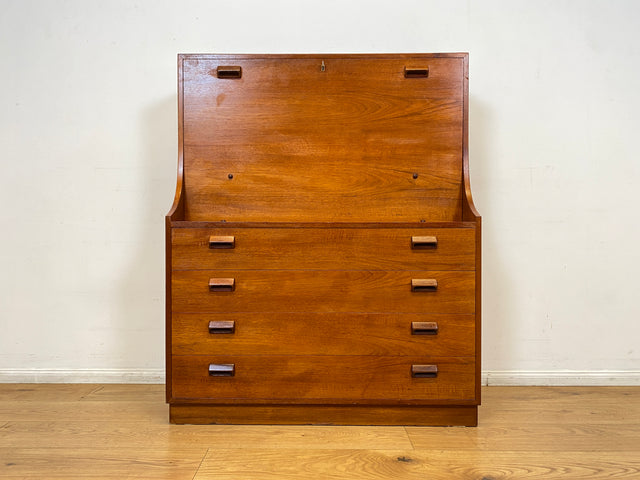 WMK I Seltener skandinavischer Mid-Century Designer Sekretär von Børge Mogensen , Vollholz in Teak I Schreibschrank Schreibtisch Desk Kommode Danish Design Vintage Teakholz Berlin Dresden München