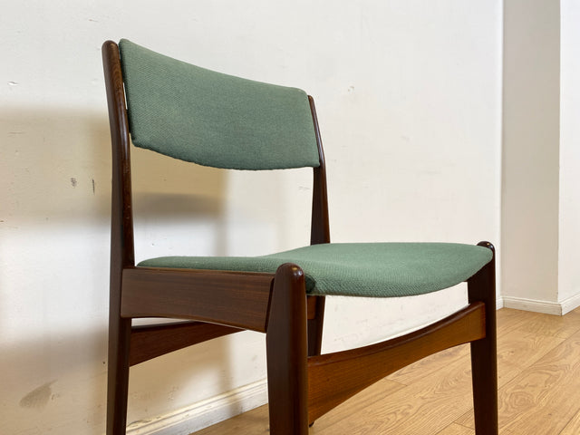 WMK I Eleganter skandinavischer Mid-Century Designer Stuhl von Poul Volther für Frem Rojle aus Palisander mit mint grünem Bezug I Esszimmerstuhl Holzstuhl Chair Danish Design Vintage Berlin Jena Bonn