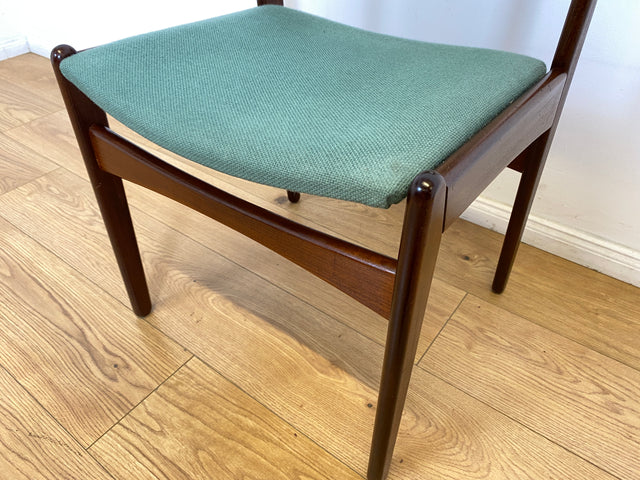 WMK I Eleganter skandinavischer Mid-Century Designer Stuhl von Poul Volther für Frem Rojle aus Palisander mit mint grünem Bezug I Esszimmerstuhl Holzstuhl Chair Danish Design Vintage Berlin Jena Bonn