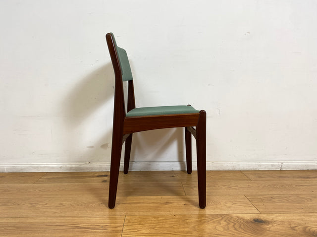 WMK I Eleganter skandinavischer Mid-Century Designer Stuhl von Poul Volther für Frem Rojle aus Palisander mit mint grünem Bezug I Esszimmerstuhl Holzstuhl Chair Danish Design Vintage Berlin Jena Bonn
