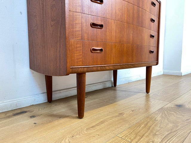 WMK # Stilvoller skandinavischer Mid-Century Designersekretär von Poul M. Jessen in Teakholz mit edlen Holzgriffen # Sekretär Schreibtisch Desk Danish Design Vintage Teak 60er PMJ Berlin Hamburg Köln