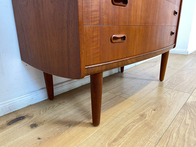 WMK # Stilvoller skandinavischer Mid-Century Designersekretär von Poul M. Jessen in Teakholz mit edlen Holzgriffen # Sekretär Schreibtisch Desk Danish Design Vintage Teak 60er PMJ Berlin Hamburg Köln