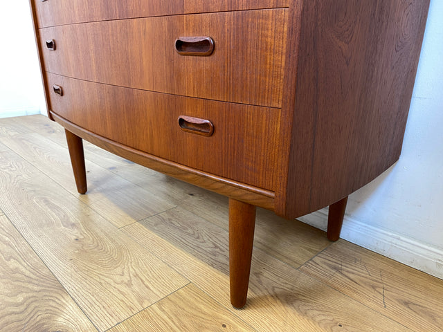 WMK # Stilvoller skandinavischer Mid-Century Designersekretär von Poul M. Jessen in Teakholz mit edlen Holzgriffen # Sekretär Schreibtisch Desk Danish Design Vintage Teak 60er PMJ Berlin Hamburg Köln