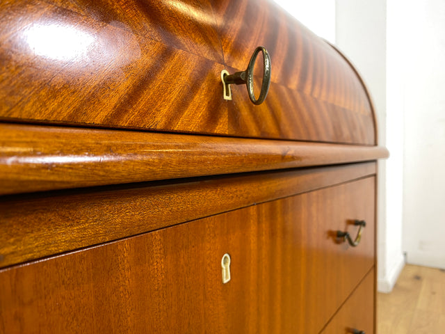 WMK I Hochwertiger skandinavischer Mid-Century Sekretär mit schönen Messinggriffen I Schreibkommode Schreibschrank Schreibtisch Kommode Schminkkommode Wäschekommode 70er Vintage Berlin Frankfurt Köln