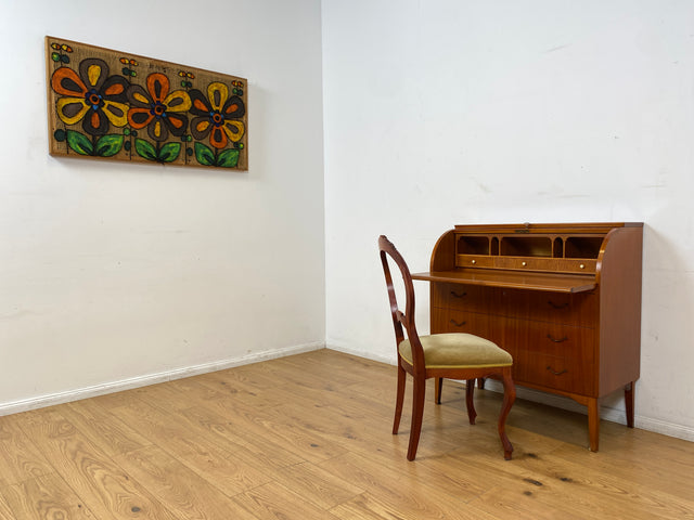 WMK I Hochwertiger skandinavischer Mid-Century Sekretär mit schönen Messinggriffen I Schreibkommode Schreibschrank Schreibtisch Kommode Schminkkommode Wäschekommode 70er Vintage Berlin Frankfurt Köln