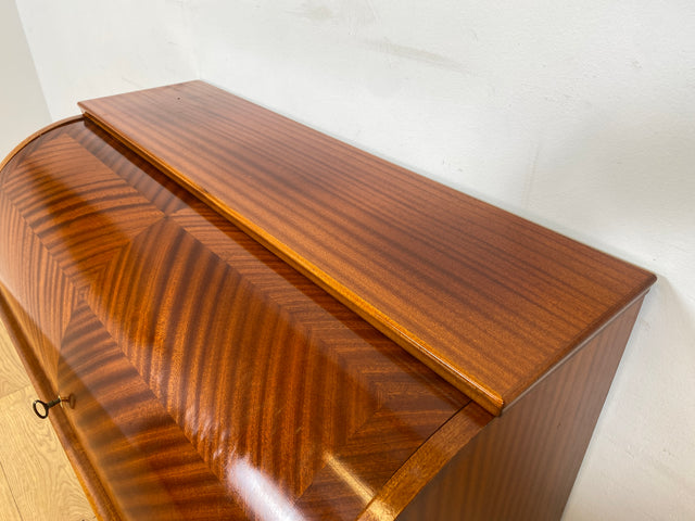 WMK I Hochwertiger skandinavischer Mid-Century Sekretär mit schönen Messinggriffen I Schreibkommode Schreibschrank Schreibtisch Kommode Schminkkommode Wäschekommode 70er Vintage Berlin Frankfurt Köln