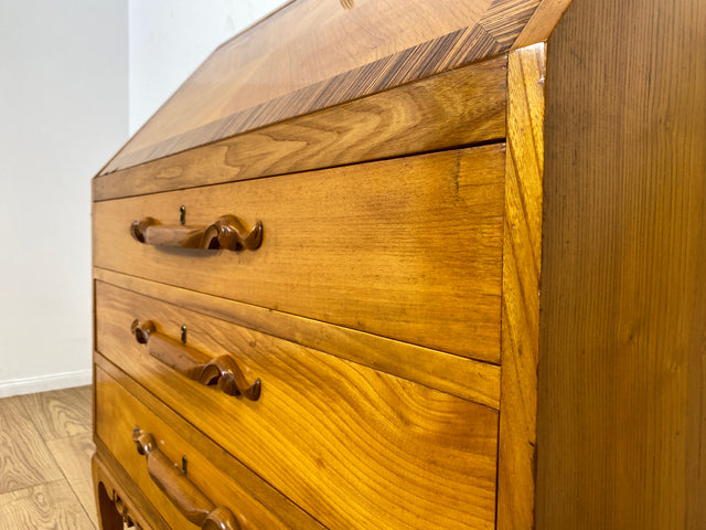 WMK I Besonders schöner skandinavischer Mid-Century Sekretär aus vollem Holz I Schreibkommode Schreibschrank Schreibtisch Kommode Schminkkommode Wäschekommode 60er Vintage Berlin Hannover Leipzig