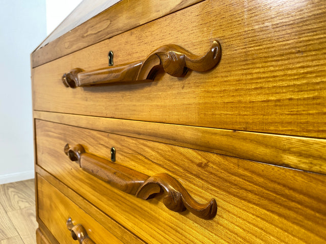 WMK I Besonders schöner skandinavischer Mid-Century Sekretär aus vollem Holz I Schreibkommode Schreibschrank Schreibtisch Kommode Schminkkommode Wäschekommode 60er Vintage Berlin Hannover Leipzig