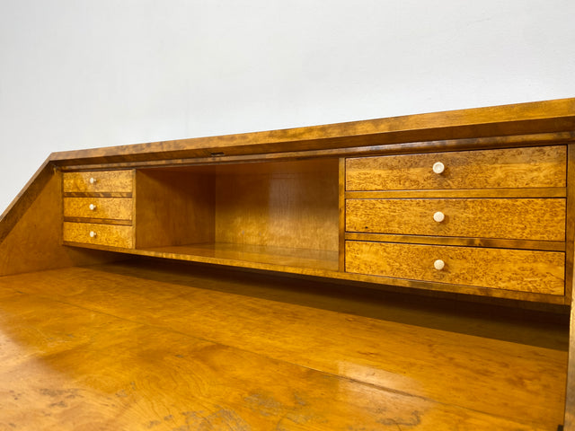 WMK # Sehr schöner skandinavischer Mid-Century Sekretär aus vollem Holz mit aufklappbarer Schreibplatte # Schreibschrank Schreibtisch Desk Kommode Schubladenkommode Wäschekommode Vintage Essen Dresden
