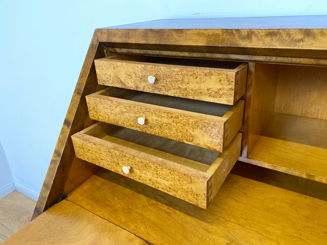 WMK # Sehr schöner skandinavischer Mid-Century Sekretär aus vollem Holz mit aufklappbarer Schreibplatte # Schreibschrank Schreibtisch Desk Kommode Schubladenkommode Wäschekommode Vintage Essen Dresden