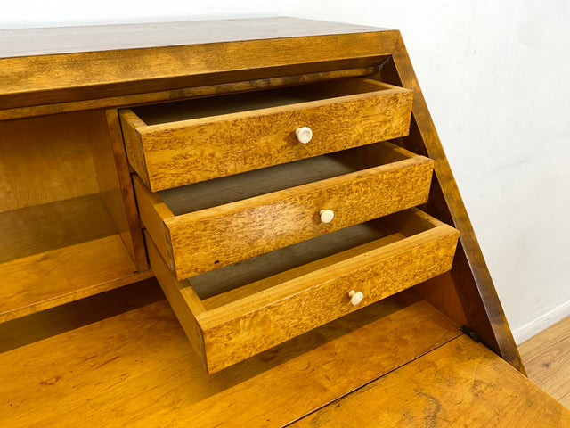 WMK # Sehr schöner skandinavischer Mid-Century Sekretär aus vollem Holz mit aufklappbarer Schreibplatte # Schreibschrank Schreibtisch Desk Kommode Schubladenkommode Wäschekommode Vintage Essen Dresden