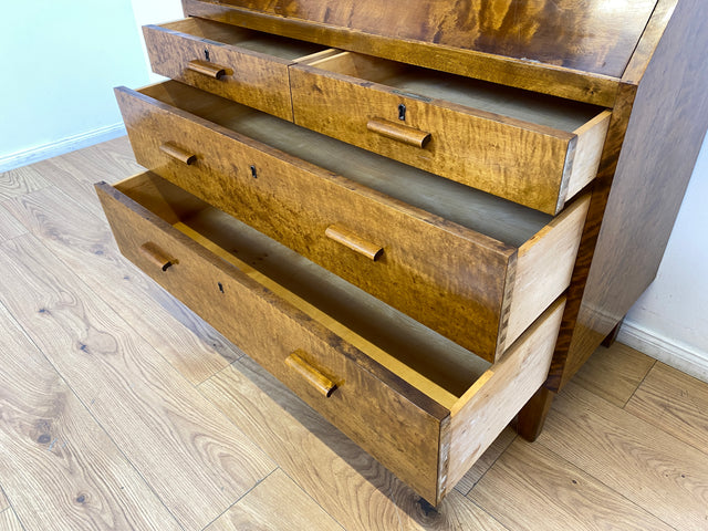 WMK # Sehr schöner skandinavischer Mid-Century Sekretär aus vollem Holz mit aufklappbarer Schreibplatte # Schreibschrank Schreibtisch Desk Kommode Schubladenkommode Wäschekommode Vintage Essen Dresden