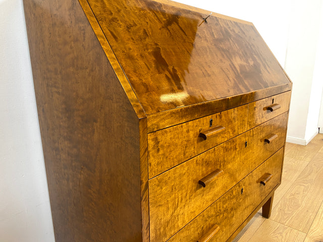 WMK # Sehr schöner skandinavischer Mid-Century Sekretär aus vollem Holz mit aufklappbarer Schreibplatte # Schreibschrank Schreibtisch Desk Kommode Schubladenkommode Wäschekommode Vintage Essen Dresden