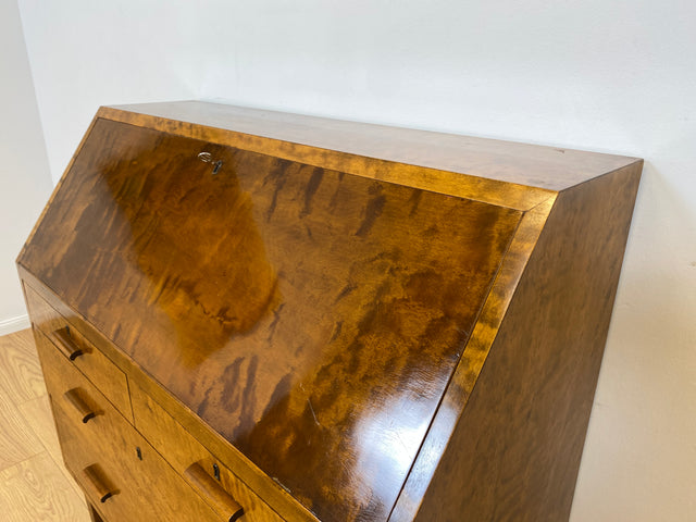WMK # Sehr schöner skandinavischer Mid-Century Sekretär aus vollem Holz mit aufklappbarer Schreibplatte # Schreibschrank Schreibtisch Desk Kommode Schubladenkommode Wäschekommode Vintage Essen Dresden