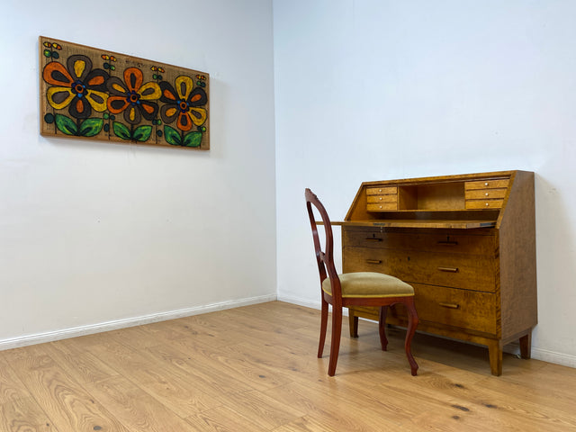 WMK # Sehr schöner skandinavischer Mid-Century Sekretär aus vollem Holz mit aufklappbarer Schreibplatte # Schreibschrank Schreibtisch Desk Kommode Schubladenkommode Wäschekommode Vintage Essen Dresden