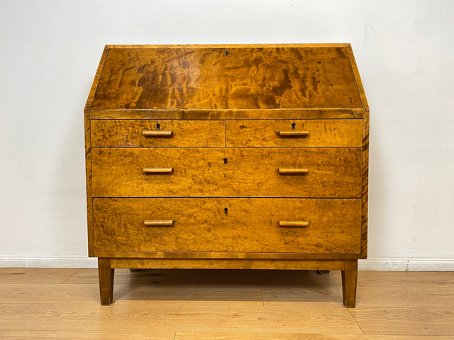 WMK # Sehr schöner skandinavischer Mid-Century Sekretär aus vollem Holz mit aufklappbarer Schreibplatte # Schreibschrank Schreibtisch Desk Kommode Schubladenkommode Wäschekommode Vintage Essen Dresden