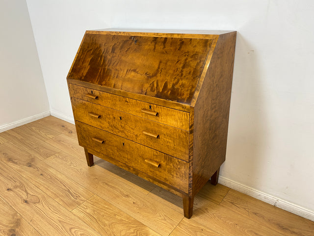 WMK # Sehr schöner skandinavischer Mid-Century Sekretär aus vollem Holz mit aufklappbarer Schreibplatte # Schreibschrank Schreibtisch Desk Kommode Schubladenkommode Wäschekommode Vintage Essen Dresden