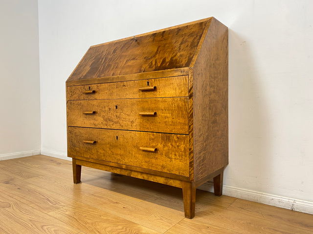 WMK # Sehr schöner skandinavischer Mid-Century Sekretär aus vollem Holz mit aufklappbarer Schreibplatte # Schreibschrank Schreibtisch Desk Kommode Schubladenkommode Wäschekommode Vintage Essen Dresden