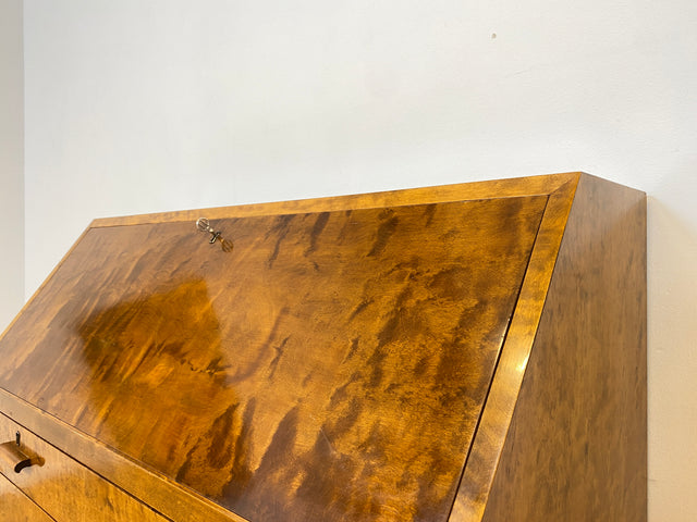 WMK # Sehr schöner skandinavischer Mid-Century Sekretär aus vollem Holz mit aufklappbarer Schreibplatte # Schreibschrank Schreibtisch Desk Kommode Schubladenkommode Wäschekommode Vintage Essen Dresden