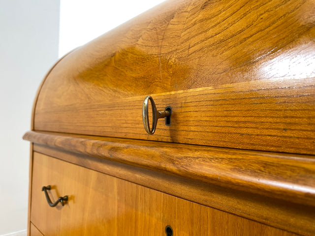 WMK I Formschöner skandinavischer Mid-Century Sekretär aus vollem Holz mit Messinggriffen I Schreibkommode Schreibtisch Kommode Wäschekommode 60er 70er Vintage Berlin Hamburg Dresden