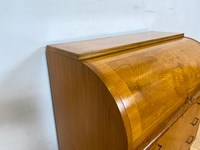 WMK I Formschöner skandinavischer Mid-Century Sekretär aus vollem Holz mit Messinggriffen I Schreibkommode Schreibtisch Kommode Wäschekommode 60er 70er Vintage Berlin Hamburg Dresden