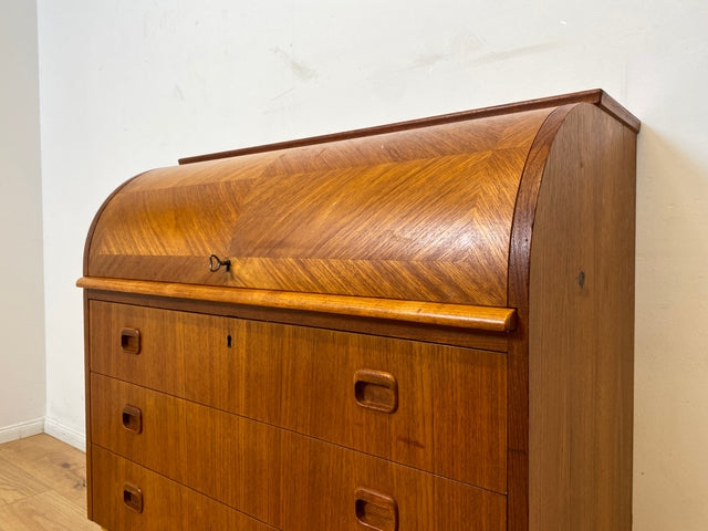 WMK I Stilvoller skandinavischer Mid-Century Sekretär in Teakholz I Schreibkommode Schreibschrank Schreibtisch Kommode Schminkkommode Wäschekommode Danish Design Vintage Teak Berlin Bremen Stuttgart