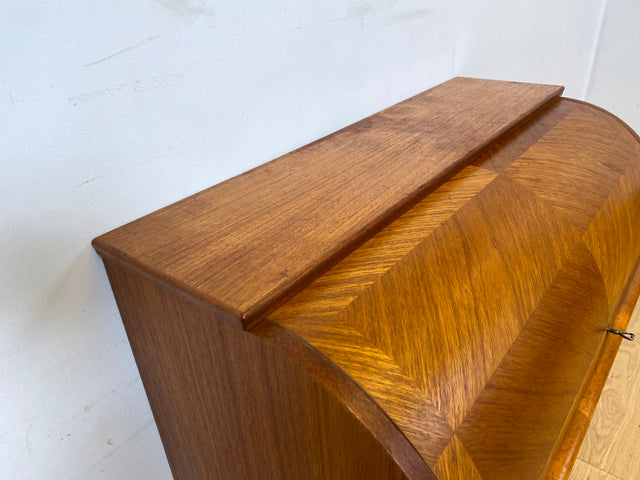 WMK I Stilvoller skandinavischer Mid-Century Sekretär in Teakholz I Schreibkommode Schreibschrank Schreibtisch Kommode Schminkkommode Wäschekommode Danish Design Vintage Teak Berlin Bremen Stuttgart