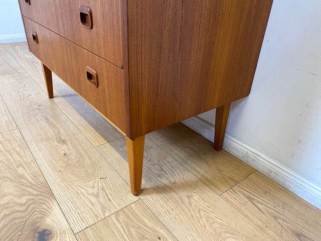 WMK I Stilvoller skandinavischer Mid-Century Sekretär in Teakholz I Schreibkommode Schreibschrank Schreibtisch Kommode Schminkkommode Wäschekommode Danish Design Vintage Teak Berlin Bremen Stuttgart