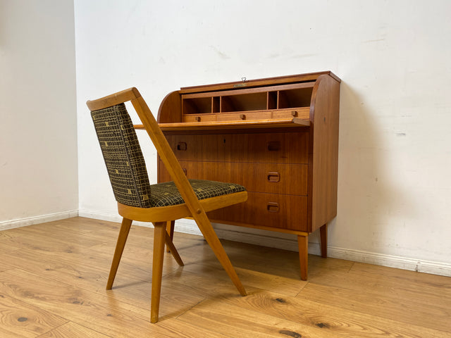 WMK I Stilvoller skandinavischer Mid-Century Sekretär in Teakholz I Schreibkommode Schreibschrank Schreibtisch Kommode Schminkkommode Wäschekommode Danish Design Vintage Teak Berlin Bremen Stuttgart