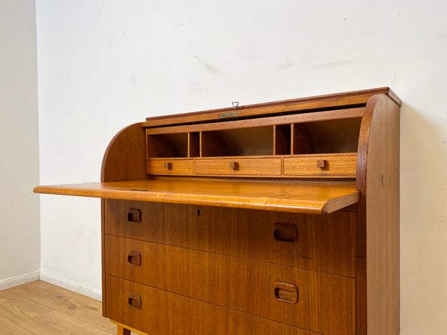 WMK I Stilvoller skandinavischer Mid-Century Sekretär in Teakholz I Schreibkommode Schreibschrank Schreibtisch Kommode Schminkkommode Wäschekommode Danish Design Vintage Teak Berlin Bremen Stuttgart