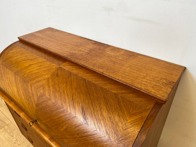 WMK I Stilvoller skandinavischer Mid-Century Sekretär in Teakholz I Schreibkommode Schreibschrank Schreibtisch Kommode Schminkkommode Wäschekommode Danish Design Vintage Teak Berlin Bremen Stuttgart