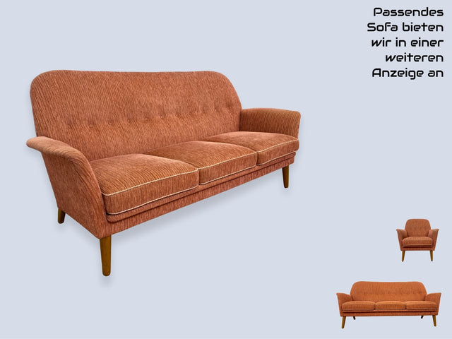 WMK I Formschöner & sehr gut erhaltener skandinavischer Mid-Century Sessel in Altrosa mit bequemen Federkernsitz