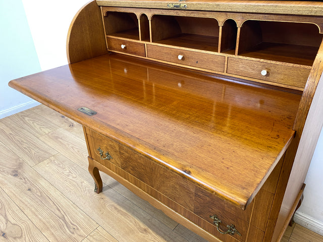 WMK I Hochwertiger skandinavischer Stilmöbel Sekretär in Nussbaum mit feinen Intarsien I Schreibkommode Schreibtisch Kommode Schminkkommode Wäschekommode Mid-Century Vintage Berlin Stuttgart Halle