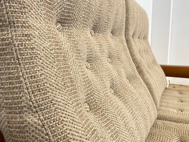 WMK I Hochwertiges skandinavisches Designer Sofa von EMC Møbler mit Teakholz Rahmen und beigem Wollbezug I Couch 2-Sitzer 2er Sitzgarnitur Danish Design Mid-Century Vintage Teak Berlin Bayern Leipzig