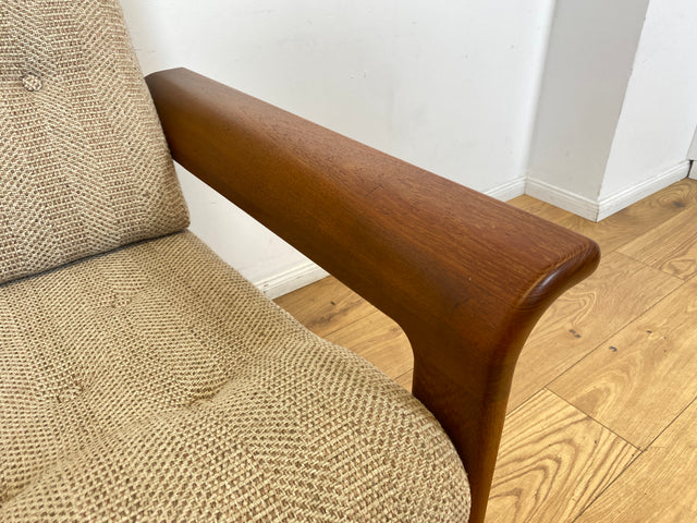 WMK I Hochwertiges skandinavisches Designer Sofa von EMC Møbler mit Teakholz Rahmen und beigem Wollbezug I Couch 2-Sitzer 2er Sitzgarnitur Danish Design Mid-Century Vintage Teak Berlin Bayern Leipzig