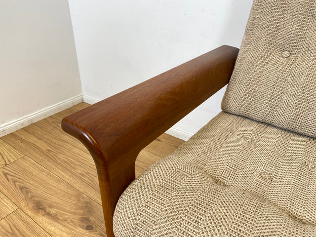 WMK I Hochwertiges skandinavisches Designer Sofa von EMC Møbler mit Teakholz Rahmen und beigem Wollbezug I Couch 2-Sitzer 2er Sitzgarnitur Danish Design Mid-Century Vintage Teak Berlin Bayern Leipzig