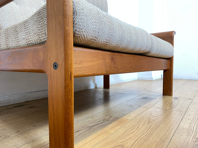WMK I Hochwertiges skandinavisches Designer Sofa von EMC Møbler mit Teakholz Rahmen und beigem Wollbezug I Couch 2-Sitzer 2er Sitzgarnitur Danish Design Mid-Century Vintage Teak Berlin Bayern Leipzig