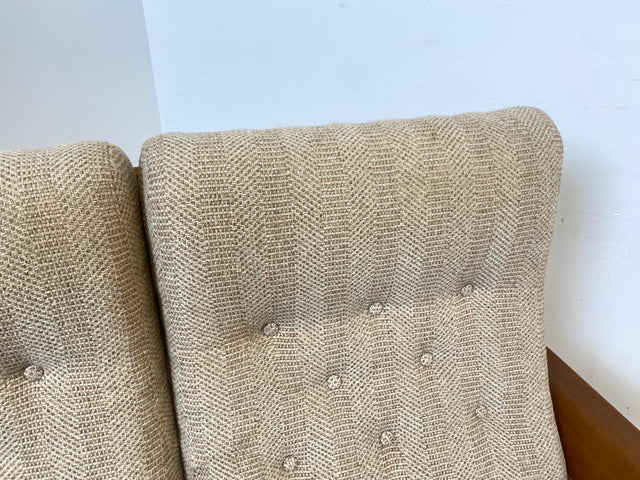 WMK I Hochwertiges skandinavisches Designer Sofa von EMC Møbler mit Teakholz Rahmen und beigem Wollbezug I Couch 2-Sitzer 2er Sitzgarnitur Danish Design Mid-Century Vintage Teak Berlin Bayern Leipzig